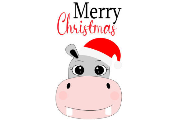 Christmas Hippo Svg, Cute Hippo Svg, Hip Graphics for Crafts
