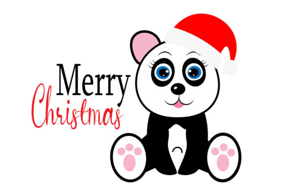 Christmas Panda Svg, Cute Panda Svg, Din