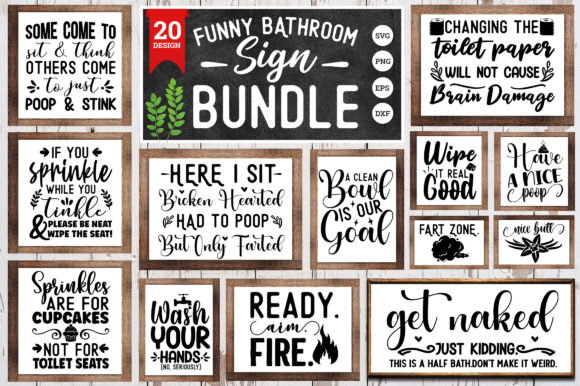Funny Bathroom SVG Bundle: Graphics for Crafts & Fun