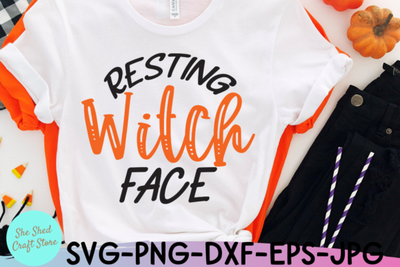 Resting Witch Face Svg, Funny Halloween Graphics