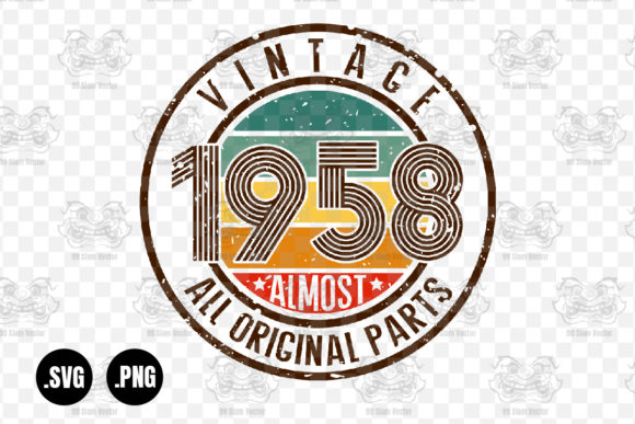 Vintage 1958 Almost All Original Parts Graphics for Crafts